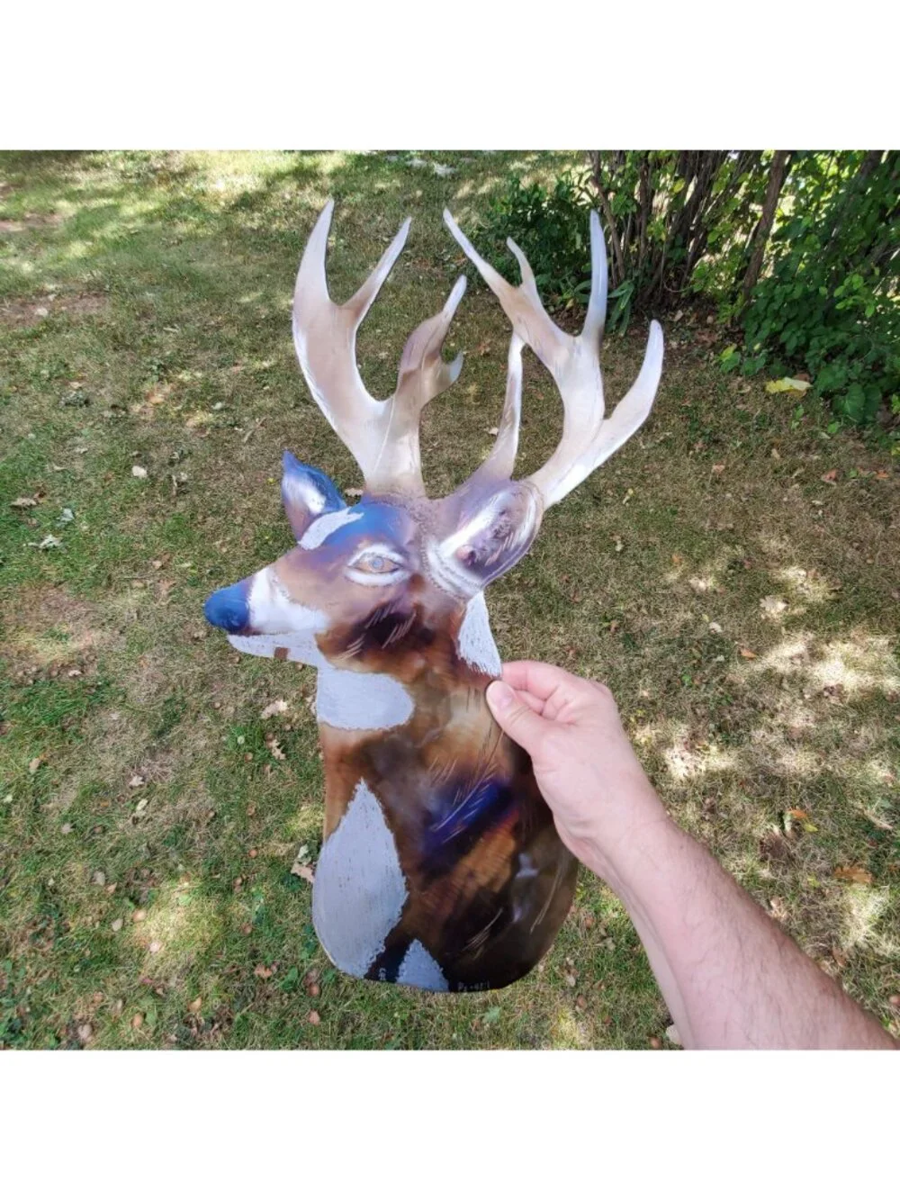 White-Tailed Deer Powder Coated Metal 19 inch tall Wall Art Psalm 42:1 Signed